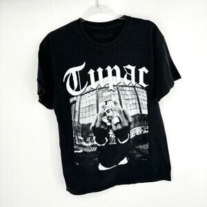 Tupac Shakur T Shirt Black White Death Row Rap Music‎ Hiphop 2pac Size Large